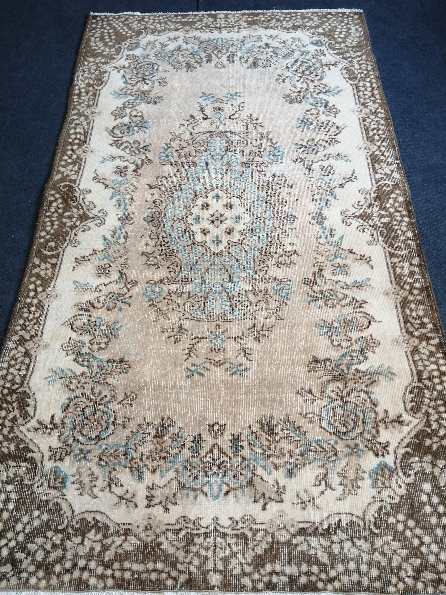 4x7 Turkish Rug, Oushak Rug, Oushak Rugs, Wool  Rugs, Hand Knotted Rug, Faded Vintage Rug, Muted Hand Made Rug