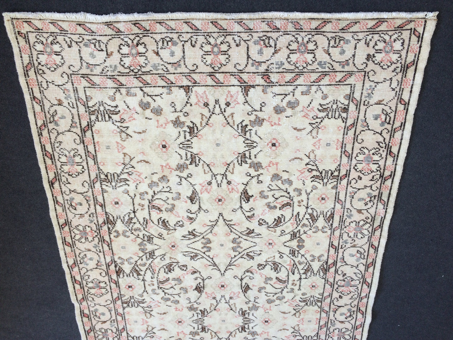 Vintage living room rug , wool pile Rug, TURKISH HAND MADE Rug, Earth Tones Rug,pastel oushak rug ,Traditional rug,Turkish Oushak Rug,