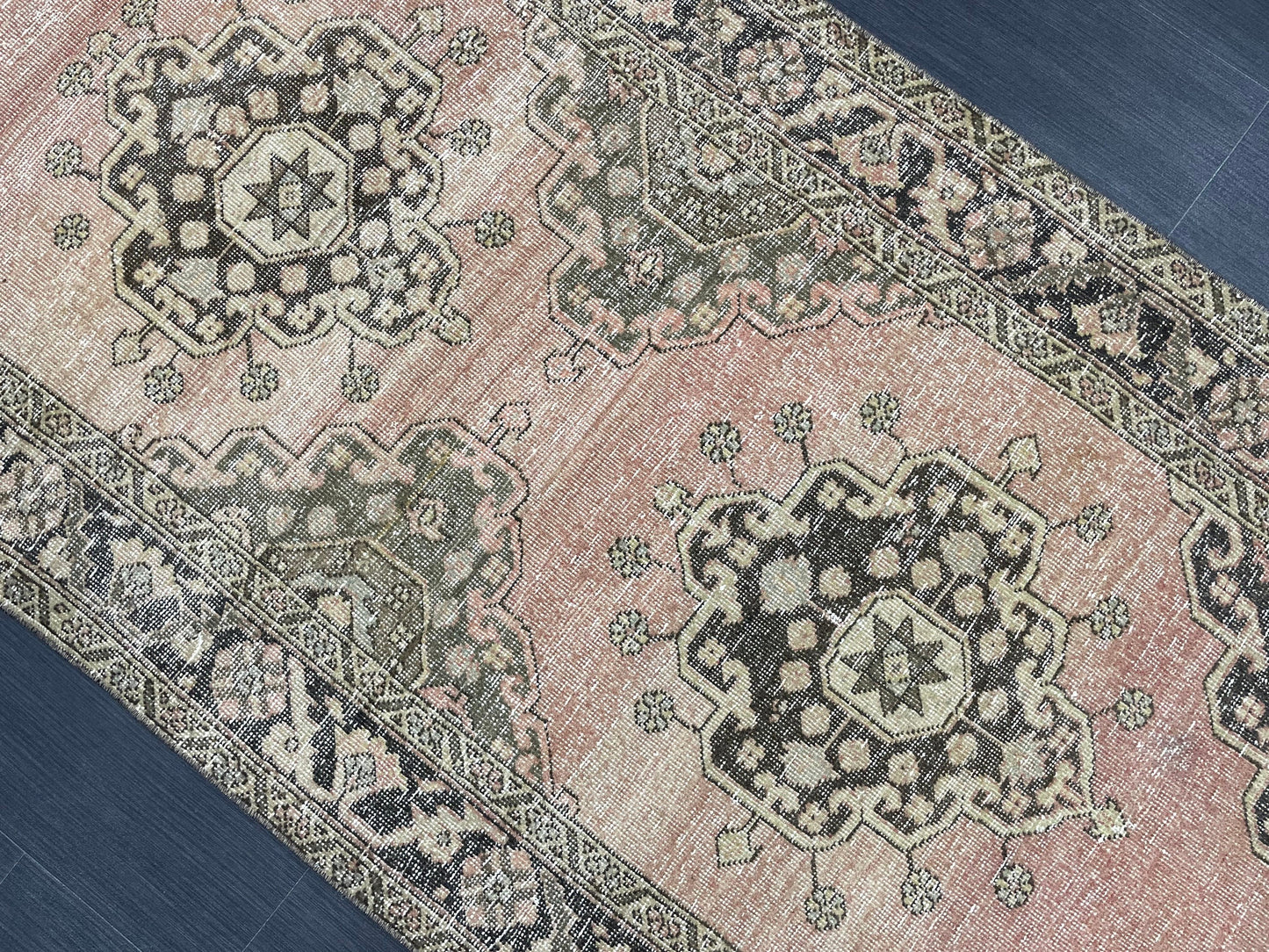 Turkish Oushak 3.4 x 6.8 Rug Handmade Rug, Rustic Rug Hand Knotted Rug Muted Turkish Rug, Farmhouse Rug, Vintage Rug, Wool rug