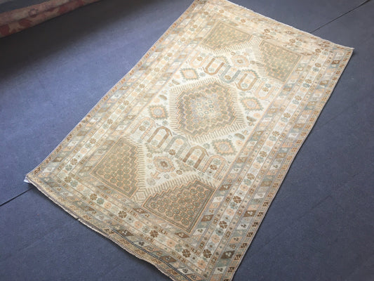 4x6 feet natural handmade etnique living room rug, vintage muted color bohemian kitchen area rug, large gray floor rug, wool new turkish rug