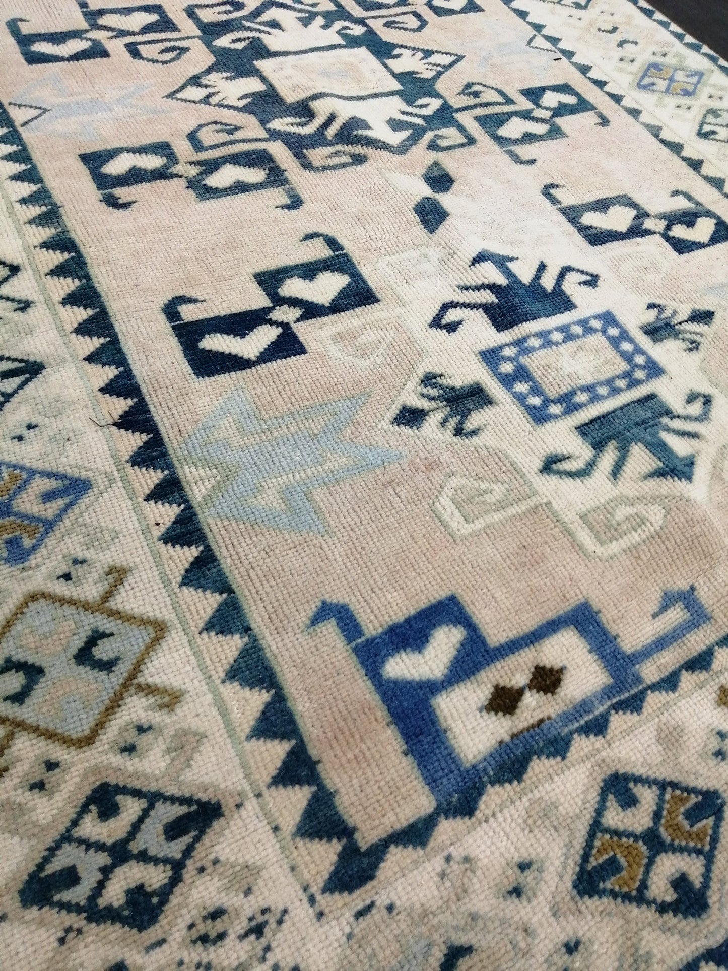 6.8 x 4.4 OUSHAK RUG TURKISH Oushak Rug Vintage Oushak Runner Rug Vintage Runner Rug Wool Oushak Rug Hand Made Rugs Vintage Turkish Rug