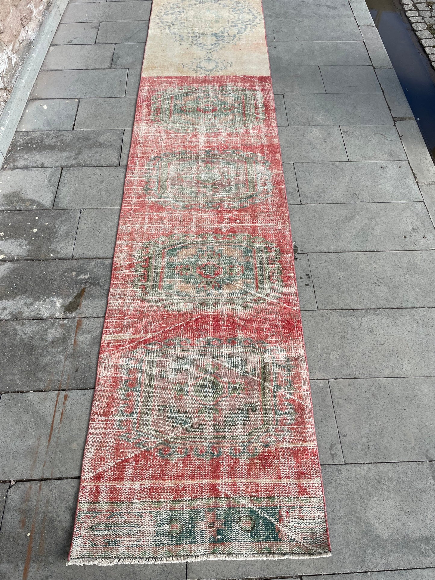 Staircase Runner Rug 2.6 x 22 ft Extra Long TURKISH Runner Rug Vintage Runner Rug Distressed Runner Rug Patchwork Runner Hand Knotted Runner