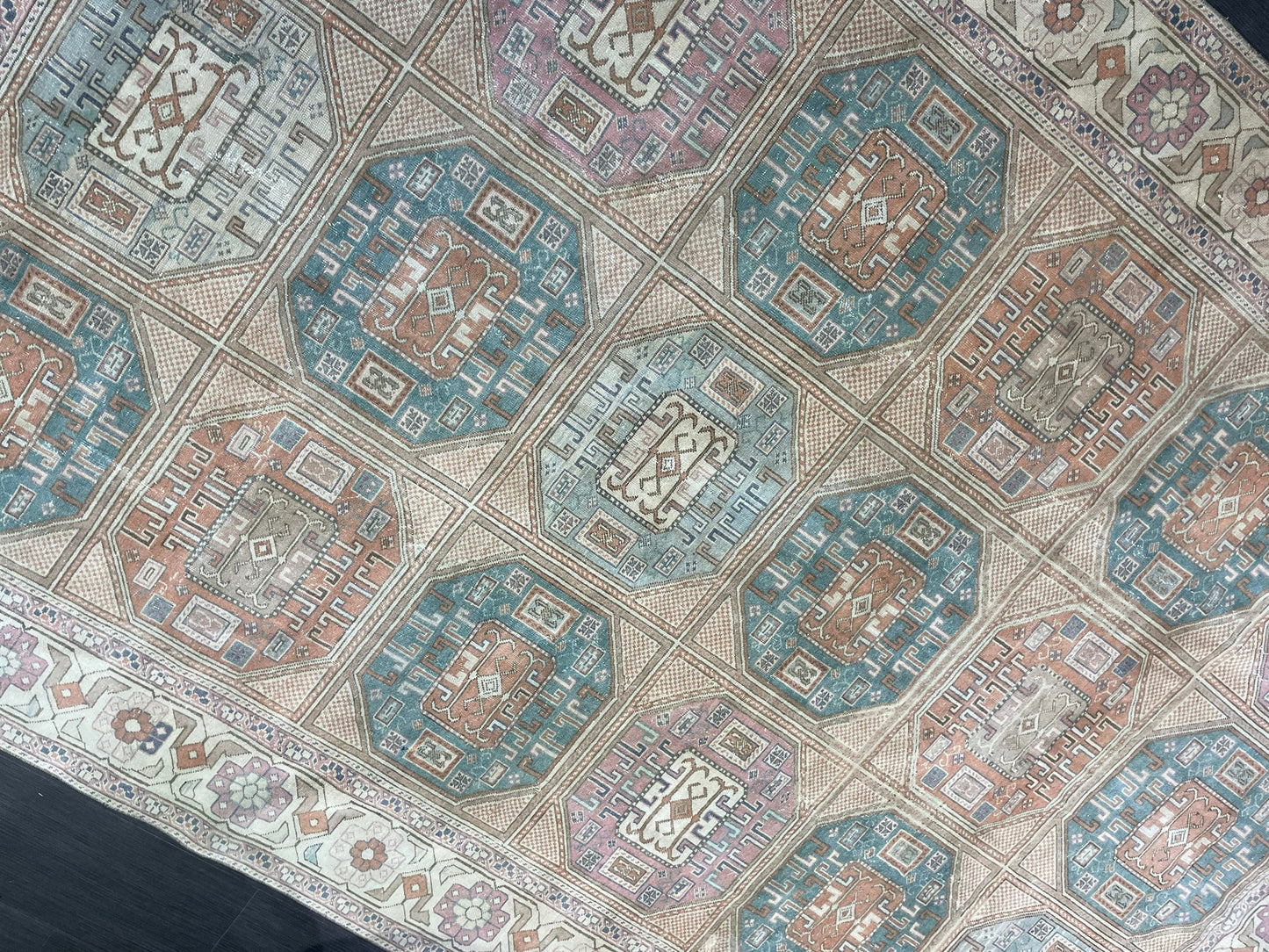 Antique Persian RUG, Turkish Oushak 6.5 x 9.6 Rug, Vintage Rug, Vintage Rug, Wool Muted Fine Knotted Rug, Handmade Rug,