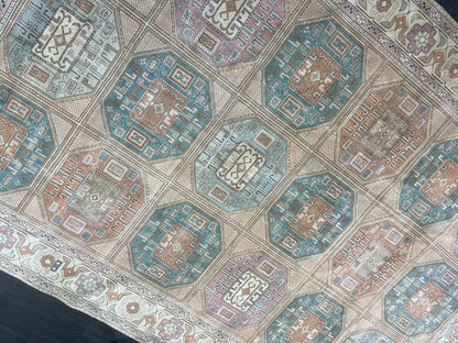 Antique Persian RUG, Turkish Oushak 6.5 x 9.6 Rug, Vintage Rug, Vintage Rug, Wool Muted Fine Knotted Rug, Handmade Rug,