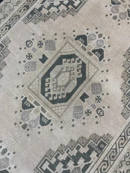 Muted Handmade Rug TURKISH Vintage 4.2 x 11 Rug Vintage Oriental Rug Vintage Rug Wool Hand Knotted 4x11 Rug OUSHAK Rugs Vintage Turkish Rug