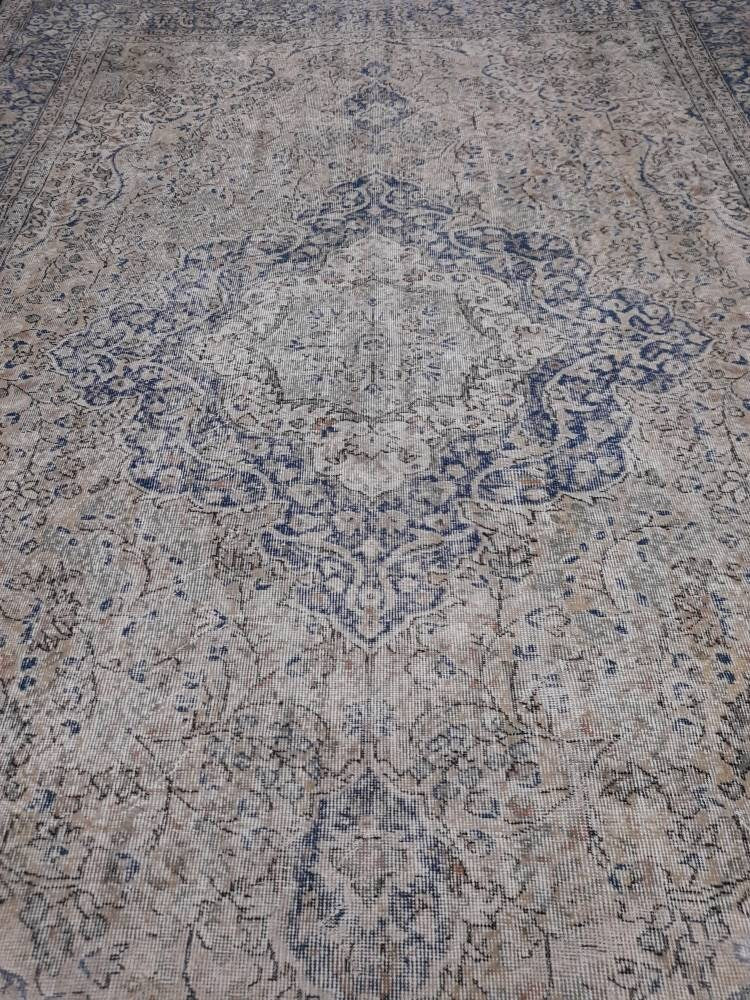 Large OUSHAK RUG TURKISH Oushak Rug Vintage 8.6 x 12.5 Rug Vintage Persian Rug Wool Oriental Rug Hand Made Rug 9x12 Vintage Turkish Rug