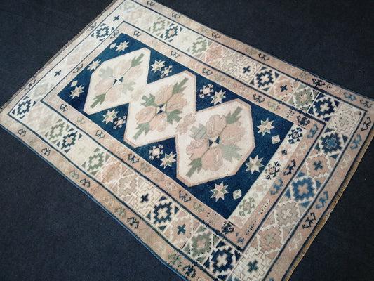 Quality OUSHAK RUG TURKISH Oushak Rug Vintage Oushak Runner Rug Vintage Blue Rug Wool Navy Color Rug Hand Made Rugs Vintage Turkish Rug