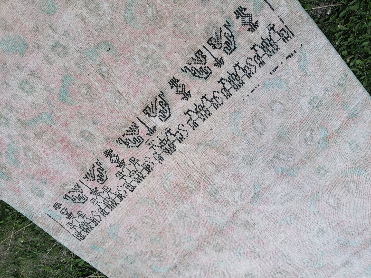 Turkish vıntage rug, oushak vintage rug 4'4x7'4 anatolian vıntage rug,wool rug