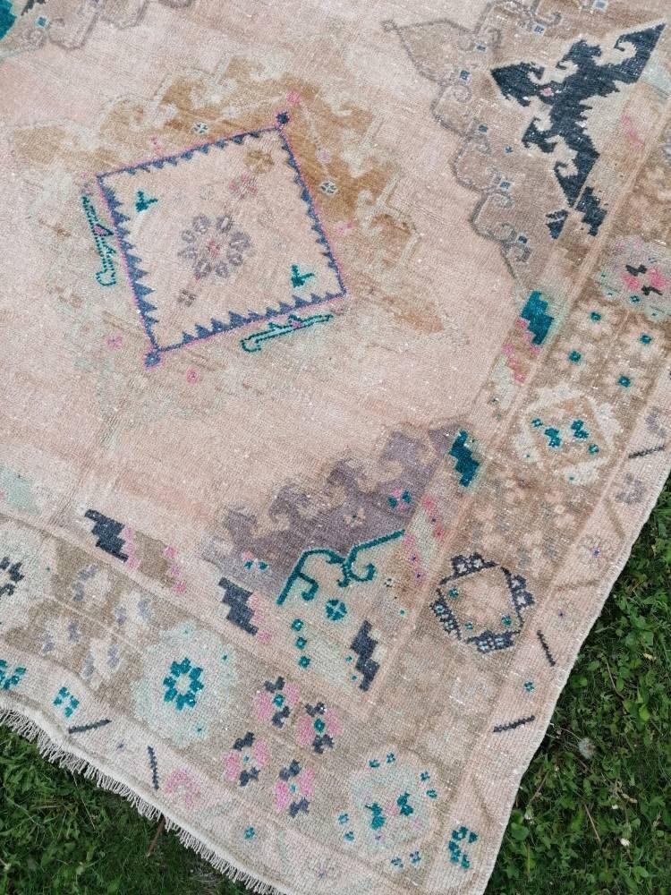 5x13 vintage runner rug, unique hand made wool runner rug, kitchen runner rug, hallway runner rug