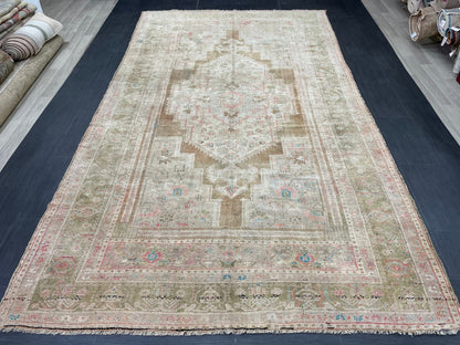 Turkish RUG 6.7 x 11.7 Oushak Rug Vintage Oriental Rug Vintage Persian Rug Wool Hand Knotted Rug Handmade Rugs Vintage Turkish Rug 7x12