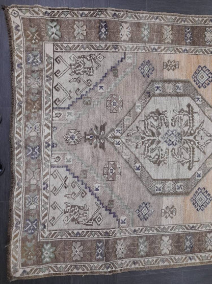 Vintage Persian Rug Unique Motif Rug 5 x 13.3 Persian Rug Vintage Hand Knotted Rug Eclectic Rug Hand Made Rug  Living room Rug Turkish rug