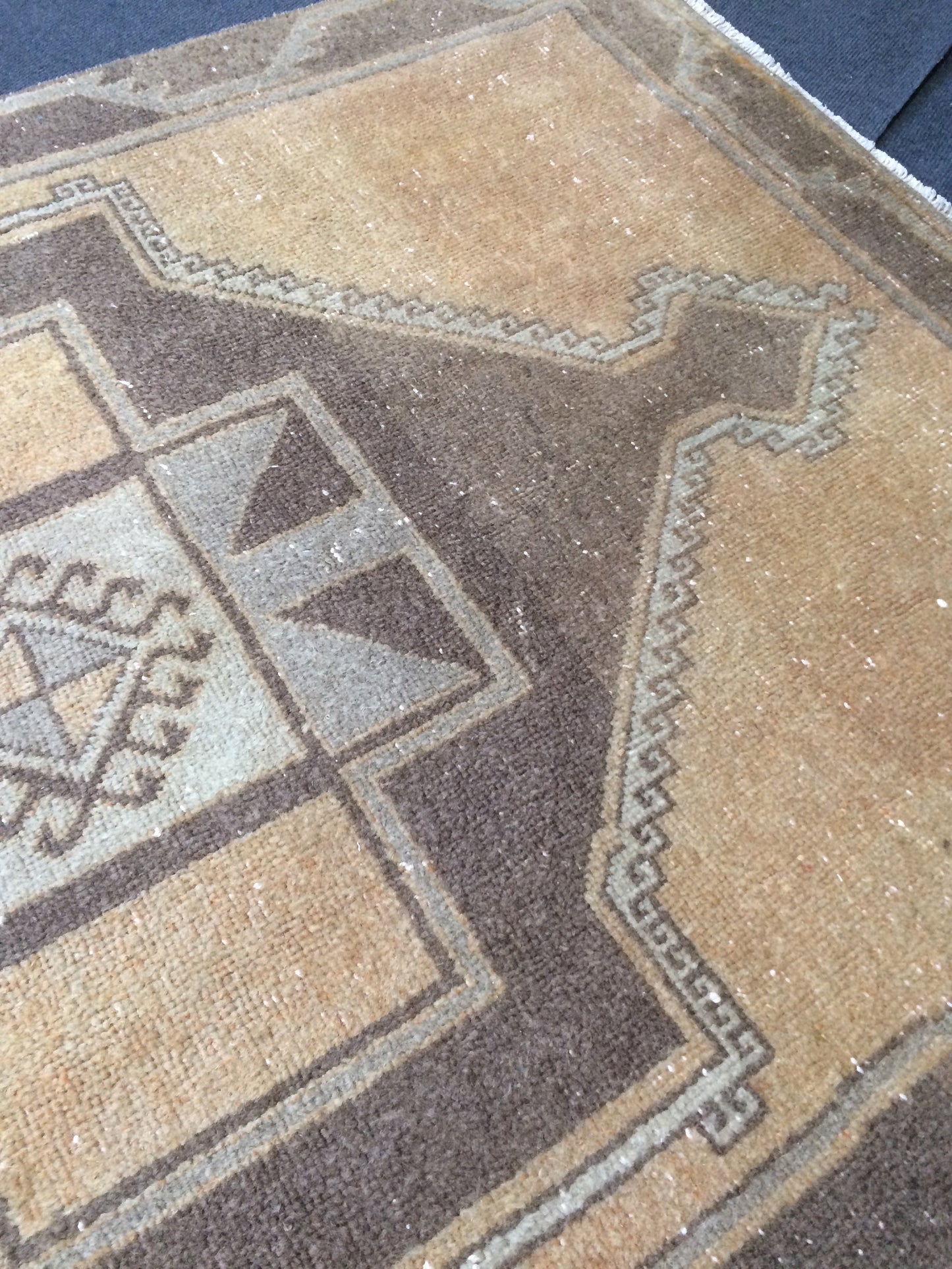 12.2 x 3.8 Oushak Runner Rug Turkish Runner Rug Neutral Vintage Runner Rug Hallway Runner Rug Muted Kitchen Runner Rug Wool Runner Rug Wool