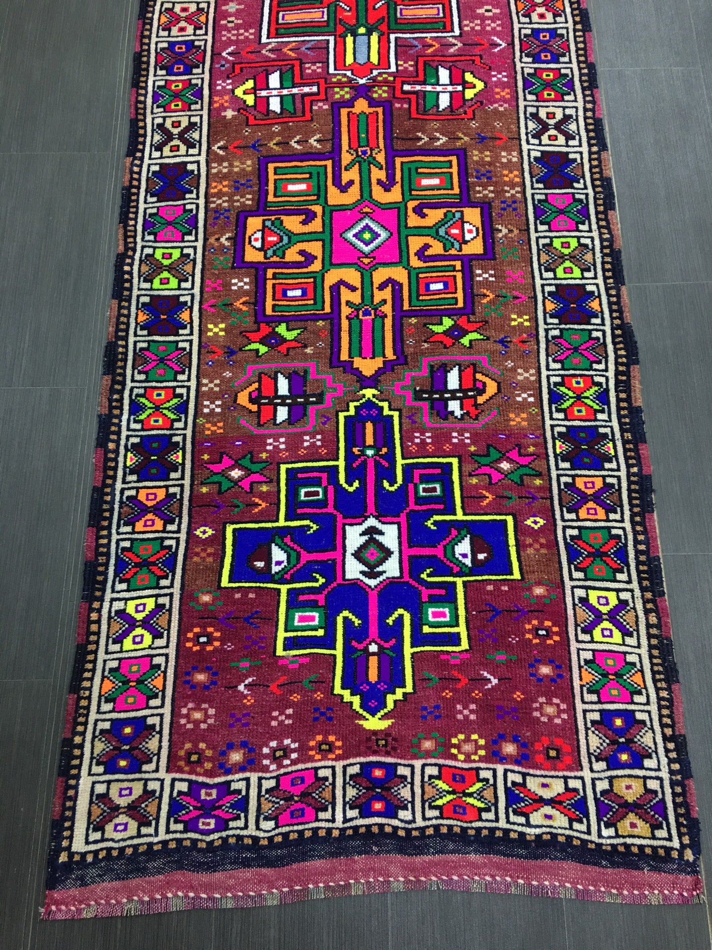 Vintage Runner Rug  3x12 Hand Knotted Runner Rug Turkish Runner Rug Muted Persian Runner Rug Vintage Runner Rug Oriental Runner Rug