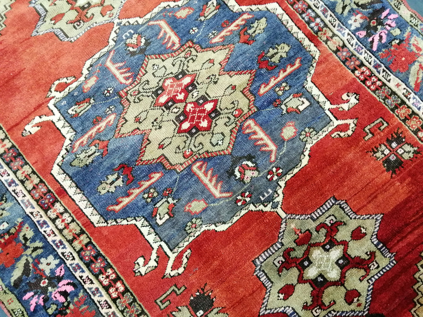 High Wool Pile Antique RUG 4 x 5.6 TURKISH Oushak Rug Vintage Oushak Rug Hand Made Rugs Vintage Turkish Rug Antique Oriental Rug 4x6