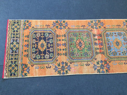Vintage Runner Rug, Hallway Runner Rug, Turkish Runner Rug , Oushak Runner Rug, rustic rug runner, farmhouse Runner rug, Ethnic Rugs