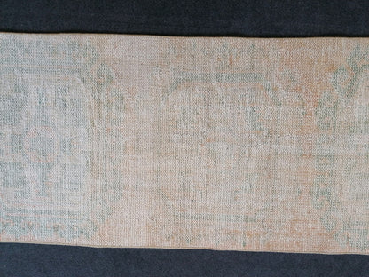11x2'5  distressed runner rug turkish runner rug muted vintage runner rug faded hallway runner rug kitchen runner rug wool runner rug