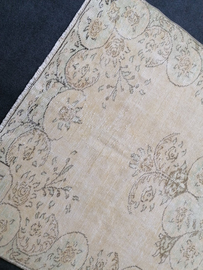 Vintage rug 8'7x5' muted wool oushak rug hand made rugs vintage turkish rug distressed rug