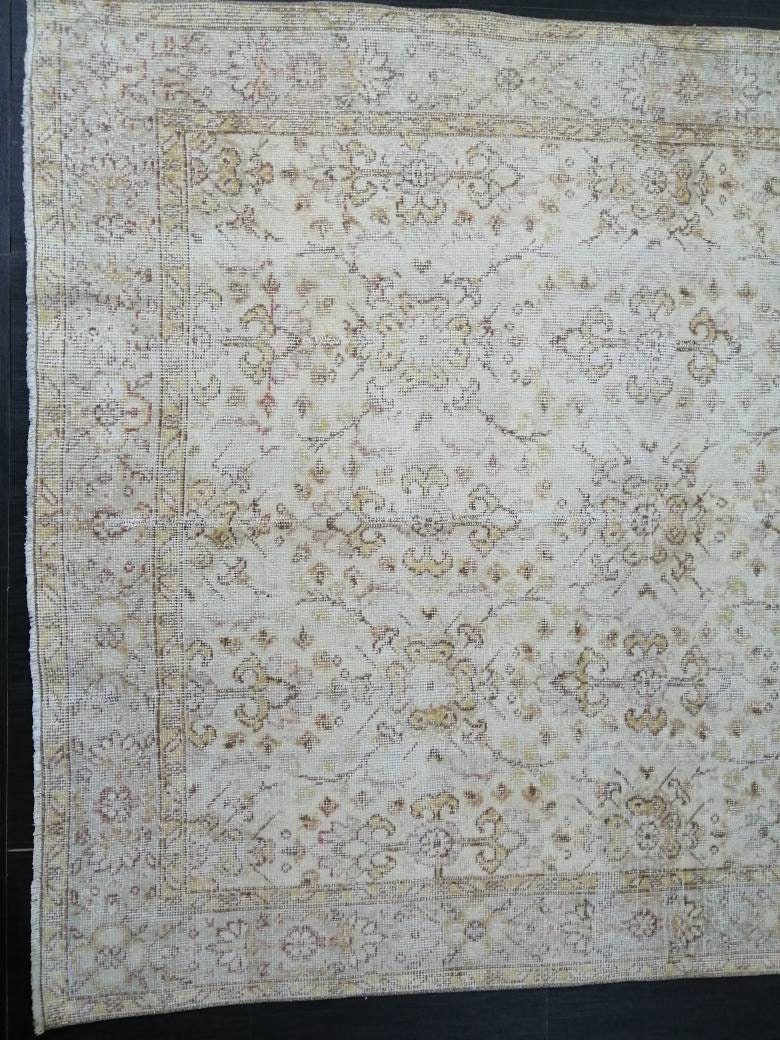 Vintage Rugs 9.2 x 5.3  TURKISH HAND MADE Rugs 10x6 Vintage Turkish Rugs Oushak Rug  Large Turkish Oushak Rug, Vintage Oushak Rug, Wool Rug