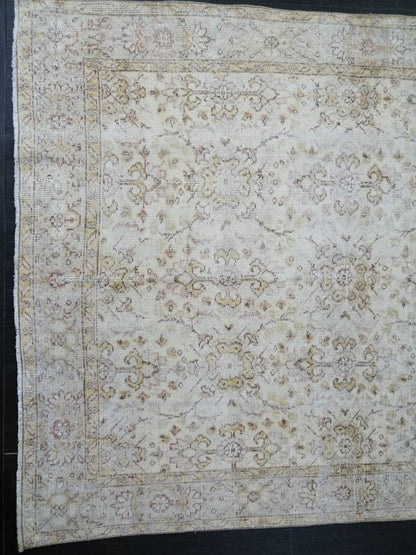 Vintage Rugs 9.2 x 5.3  TURKISH HAND MADE Rugs 10x6 Vintage Turkish Rugs Oushak Rug  Large Turkish Oushak Rug, Vintage Oushak Rug, Wool Rug