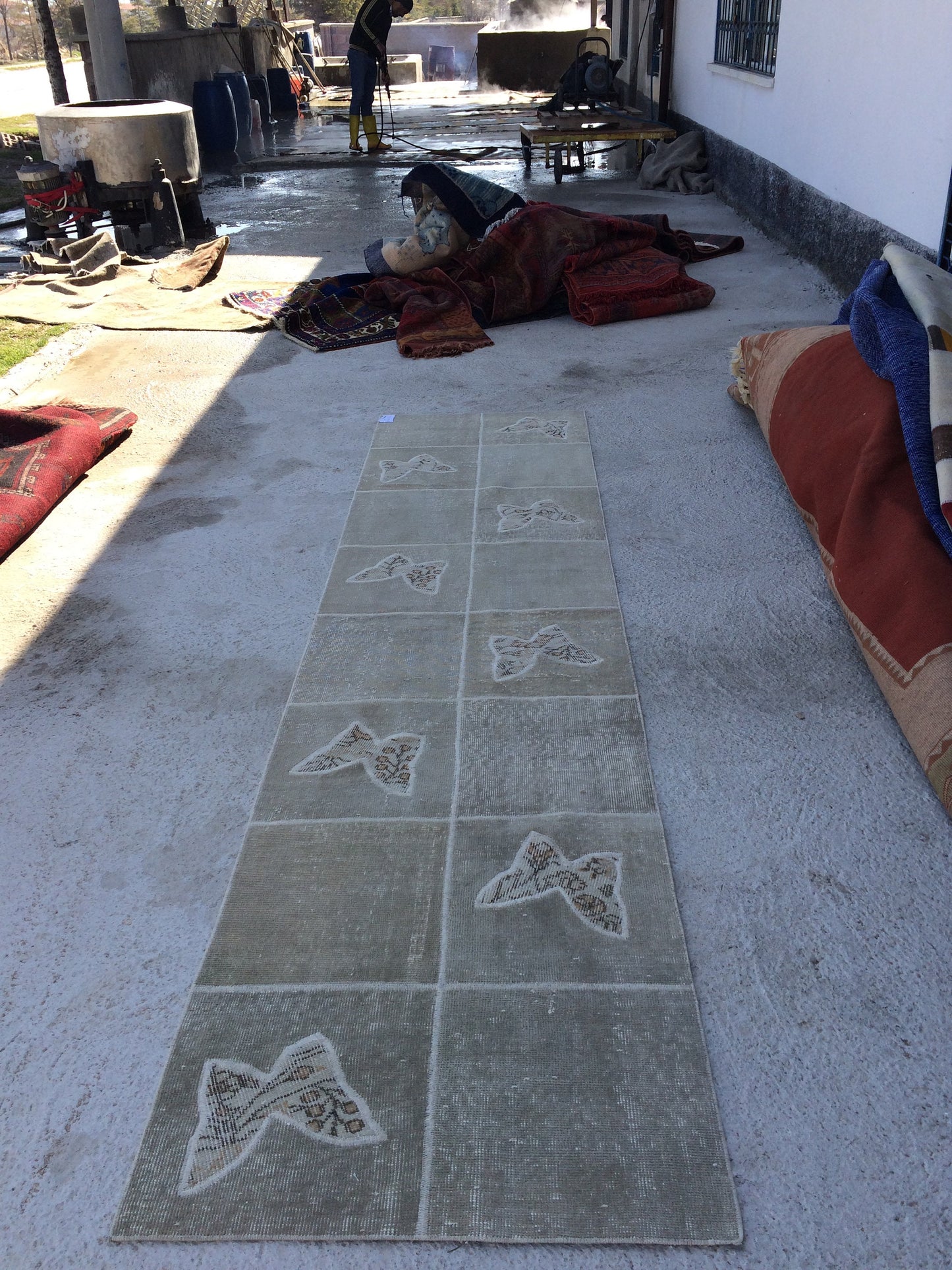 Butterfly RUNNER Rug, Vintage Patchwork RUNNER Rug, Bohemian RUNNER Rug Oushak Rug,Hand woven Rug animal Motif, Oriental Carpet Runner