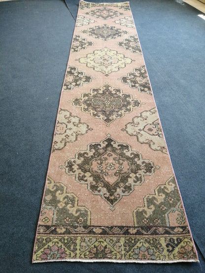 12.5 x 2.7 ft Oushak Runner Rug Turkish Runner Rug Vintage Runner Rug Hallway Runner Rug Kitchen Runner Rug Wool Runner Rug Wool Oushak Rug
