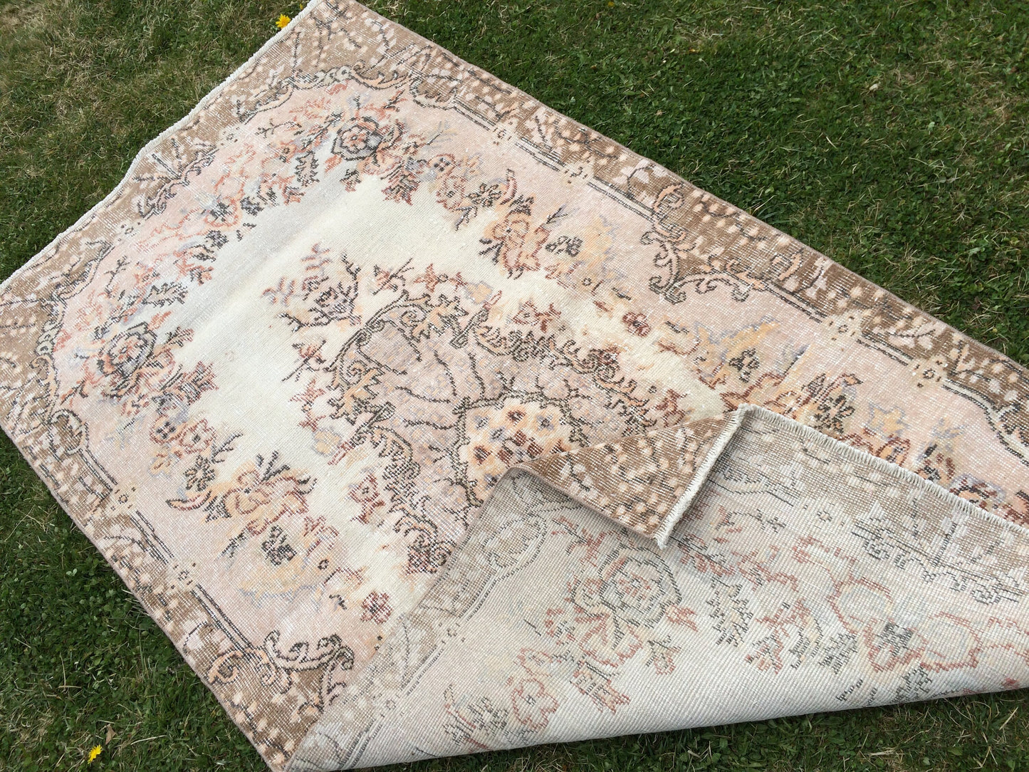 Vintage RUG, Turkish VINTAGE Rug, Oushak  Rug, Bohemian Rug, Living Room Rug, Oushak Rug,Hand Knotted Rug, Muted Rug,  Vintage Flooring,Rugs