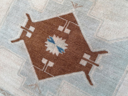 Muted oushak runner 10x4 vintage runner rug hallway runner rug kitchen runner rug wool runner rug wool oushak rug