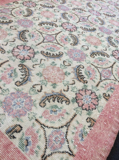 Turkish Rug, Oushak Rug, Wool Oushak Rug, Oushak Runner Rugs, Farmhouse Rug, Vintage Rug, Minimalist Rug, Hand Made Rug