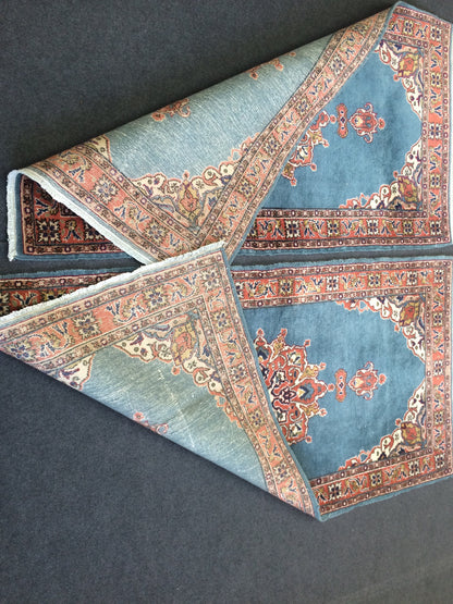 Blue Rugs, TWIN TURKISH  Runner RUG , bold colors Rug,Classic Rug,Oushak Rug, Hand woven Rug, Wool Oushak Rug, Farmhouse Rug