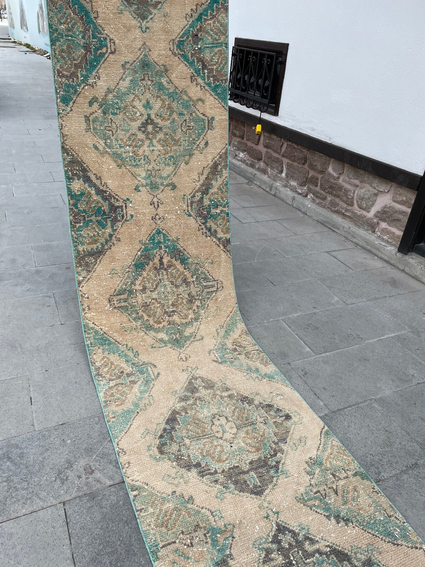 Wool Extra Long Turkish Runner Rug Very Long Oushak Runner 2.5 x 20.2 ft Rug Vintage Runner Rug, XL Oriental Runner Rug Staircase Runner rug