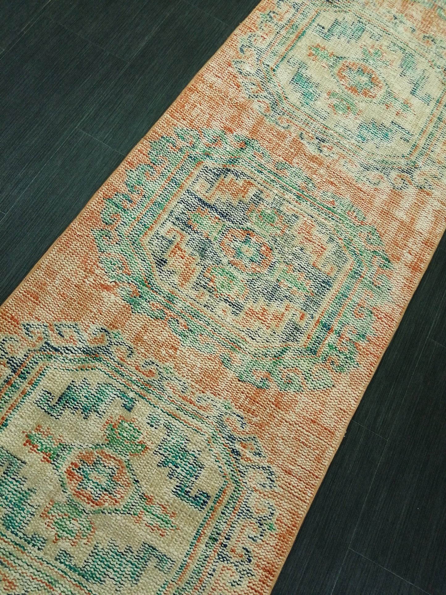 11.4 X 2.4 Oushak Runner Rug Turkish Runner Rug Vintage Runner Rug Hallway Runner Rug Kitchen Runner Rug Wool Runner Rug Wool Oushak Rug