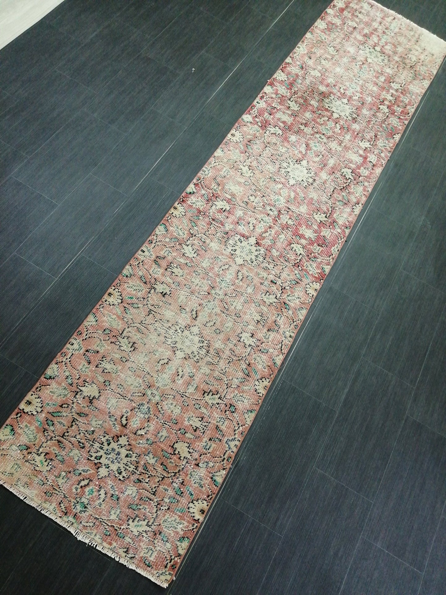 10.6 X 2.5 Distressed Runner Rug Turkish Runner Rug Vintage Runner Rug Hallway Runner Rug Kitchen Runner Rug Oriental Runner Rug Oushak Rug