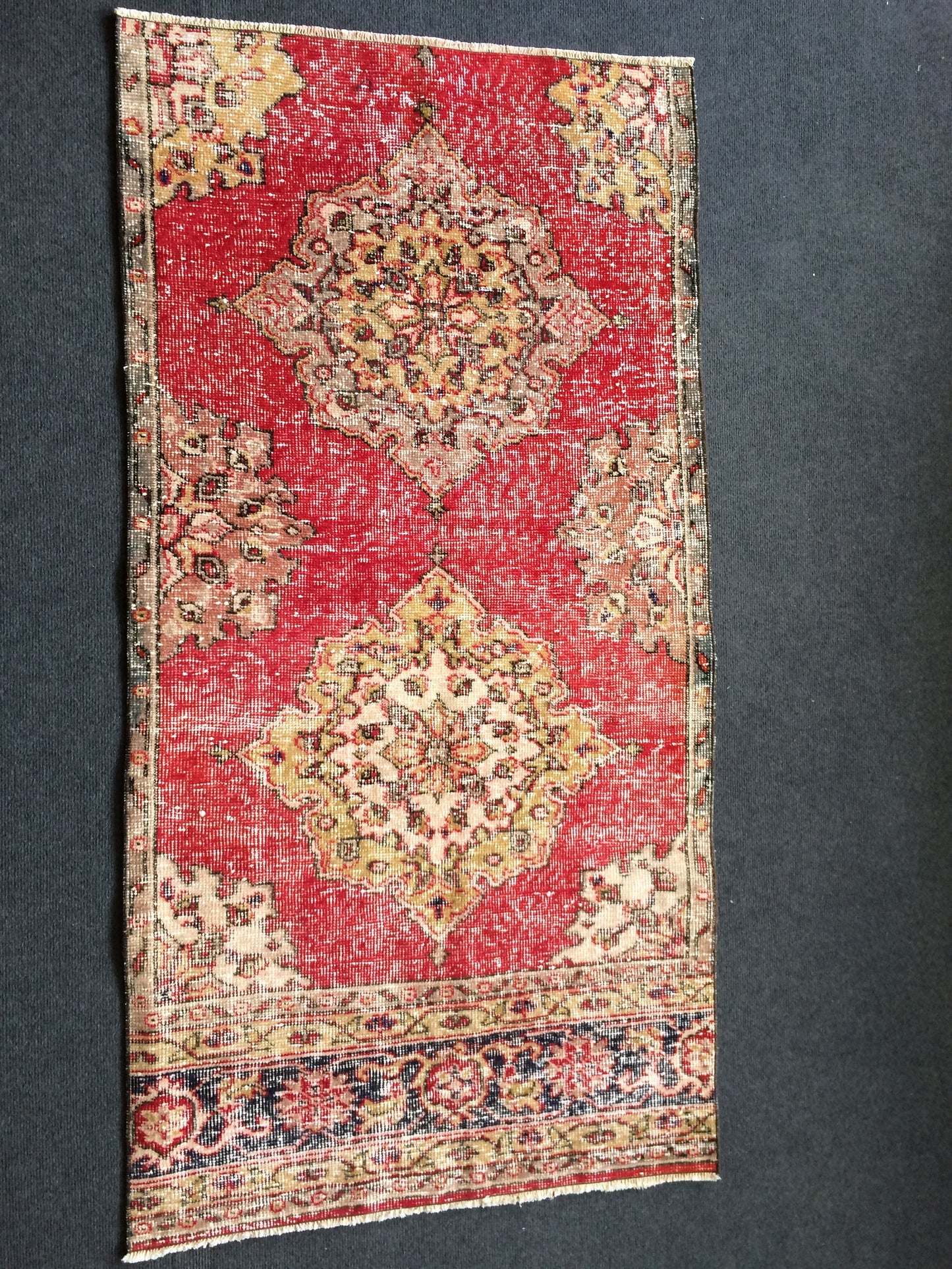 Vintage Mini Rug Small Area Rug Turkish Rug Oushak Rug Hand Made Rug Vintage Rug