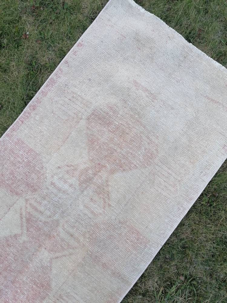 Muted runner rug vintage runner rug turkish runner 2'7x 11'10 muted  wool runner rug vintage oriental runner art runner rug