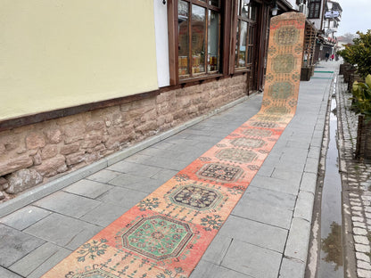 Vintage Staircase Runner Rug 2.5 x 33 ft Extra Long TURKISH Runner Rug Vintage Runner Rug Distressed Runner Rug  Runner Hand Knotted Runner