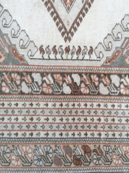 6'x4'6 vintage turkish rug oushak wool rug, vintage anatolian bohemian rug,unique hand made