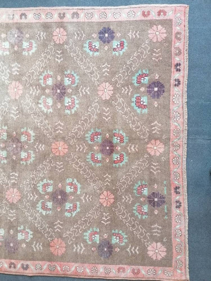 5'4x9 large wool rug, oushak hand made rug, bohemian rug, living room rug