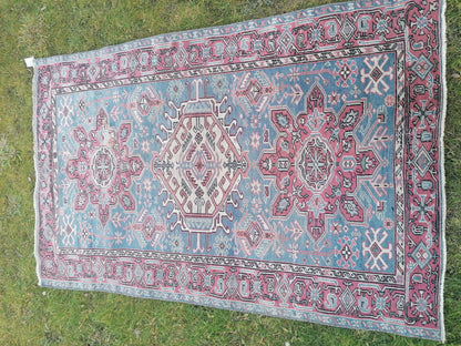 4x6'4 wool rug,turkish oushak rug,vintage handmade rug, kitchen rug,bohemian rug,floor rug