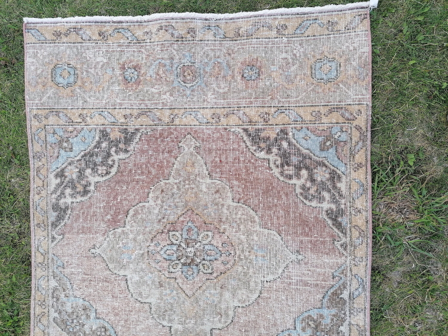 3'3x12'5 oushak turkish runner rug,turkish runner rug,oushak runner rug,vintage rug,kitchen rug,vintage oushak rug, vintage anatolian rug