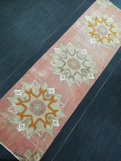 Vintage Oushak Runner Rug 8.2 x 2.3 Vintage Runner Rug Hallway Runner Rug Kitchen Runner Rug Wool Runner Rug Wool Oushak Rug