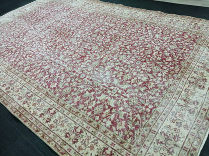 Vintage Turkish Rug 6.6 x 10. 3 Muted Oushak Rug Muted Vintage  Rug Wool Oushak Rug Hand Made Rugs Vintage 7x10 Turkish Rug