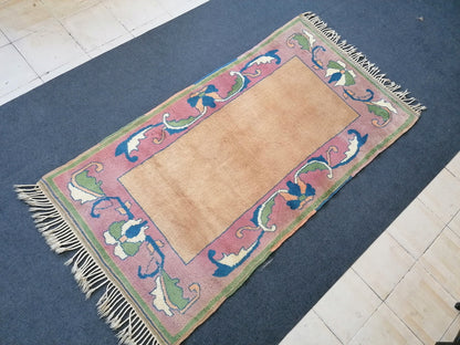 7'x3'11 vintage turkish rug, are wool rug,
