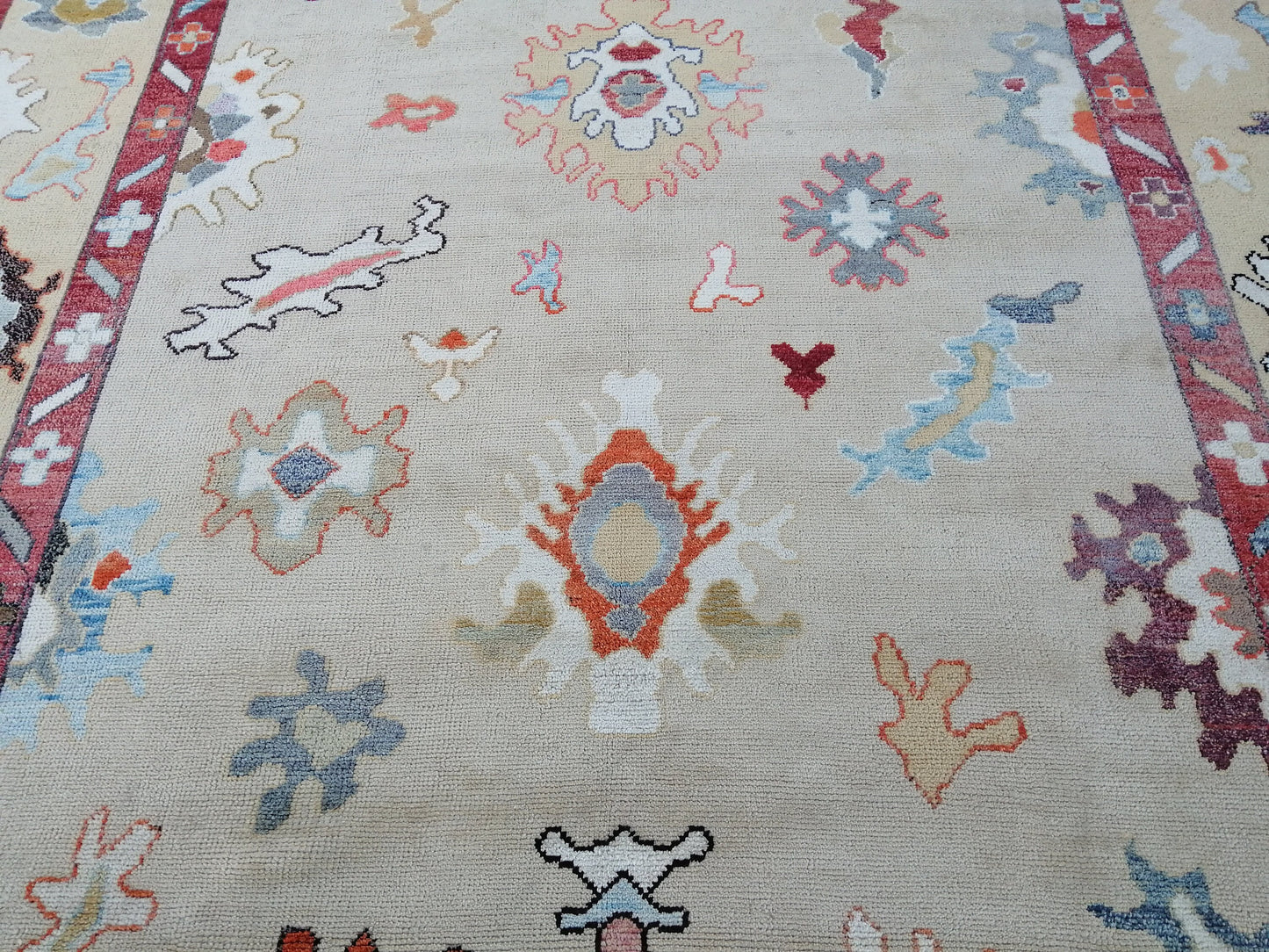 12 x 9 OUSHAK RUG, TURKISH Oushak Rug, Vintage Oushak  Rug, Rug, Wool Oushak Rug Hand Made Rugs, Made In Turkey 9x12 Oushak Rug