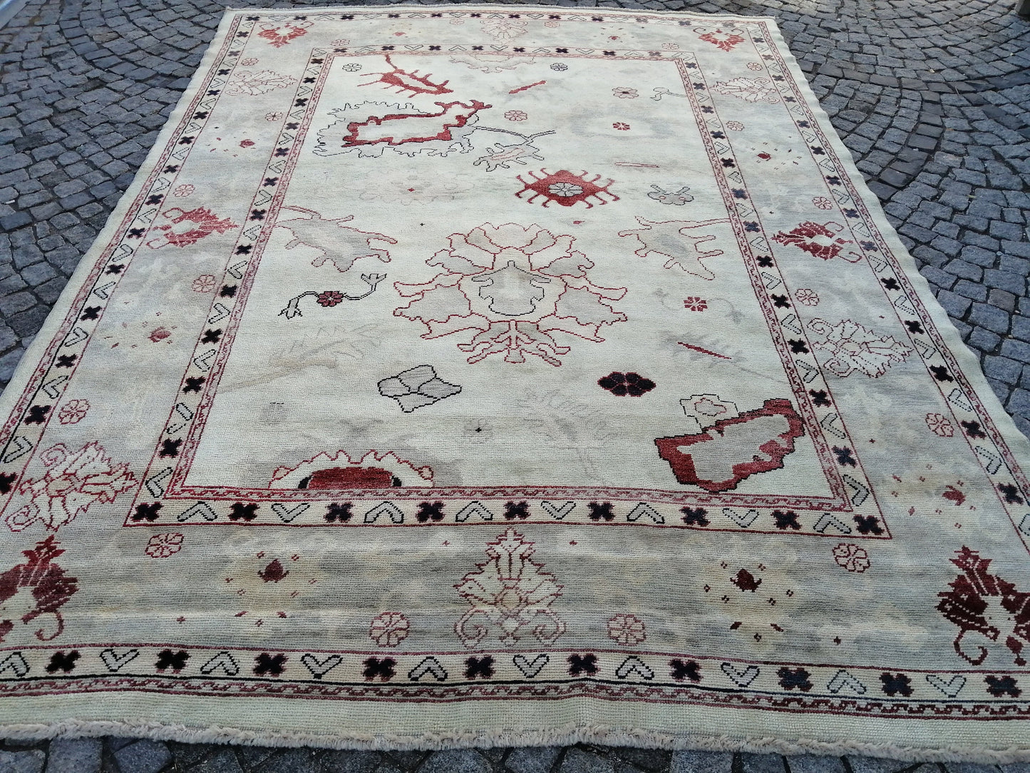 9x12 OUSHAK RUG, TURKISH Oushak Rug, Vintage Authentic Oushak  Rug, Rug, Wool Oushak Rug Hand Made Rugs, Made In Turkey Oushak Rug