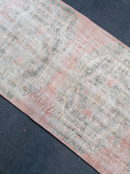 11'7x2'9 distressed oushak turkish runner rug, turkish rug , runner rug,vintage rug,kitchen rug,vintage oushak rug, vintage anatolian rug