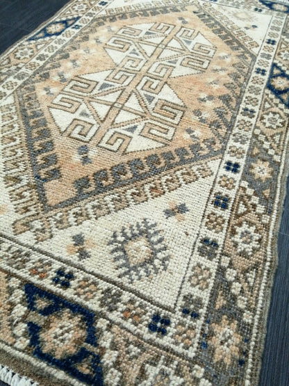 Small Turkish Rug 3.9 X 2.2 Mini Rug Small Area Rug Turkish Rug Oushak Rug Hand Made Rug Vintage Rug