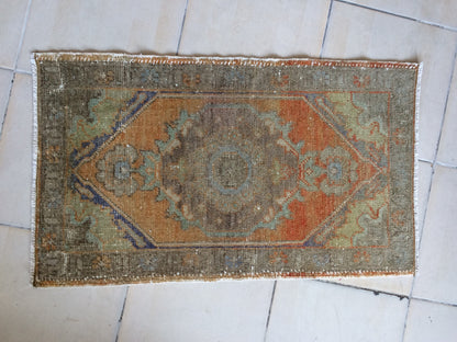 Mini Rug Small Area Rug Turkish Rug Oushak Rug Hand Made Rug Vintage Rug