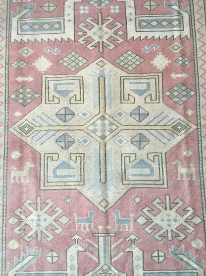 5x7 feet handmade turkish large rug, big wool oushak rug, red vintage largest area rug, bohemian blue kitchen rug, bedroom floor etnique rug