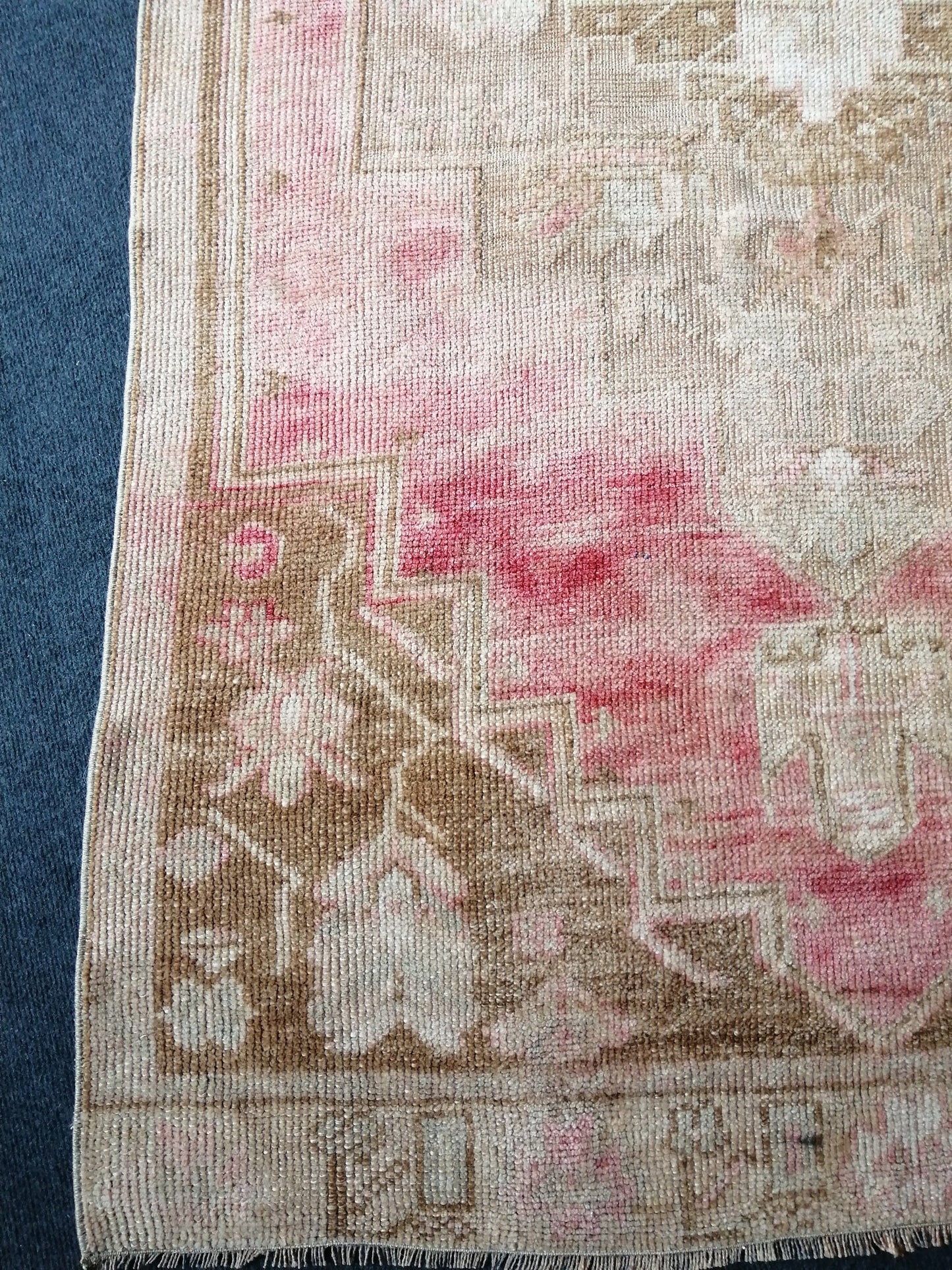 3.7 x 10 Oushak Runner Rug Turkish Runner Rug Pink Vintage Runner Rug Hallway Runner Rug Kitchen Runner Wool Runner Rug Company Wholesalerug