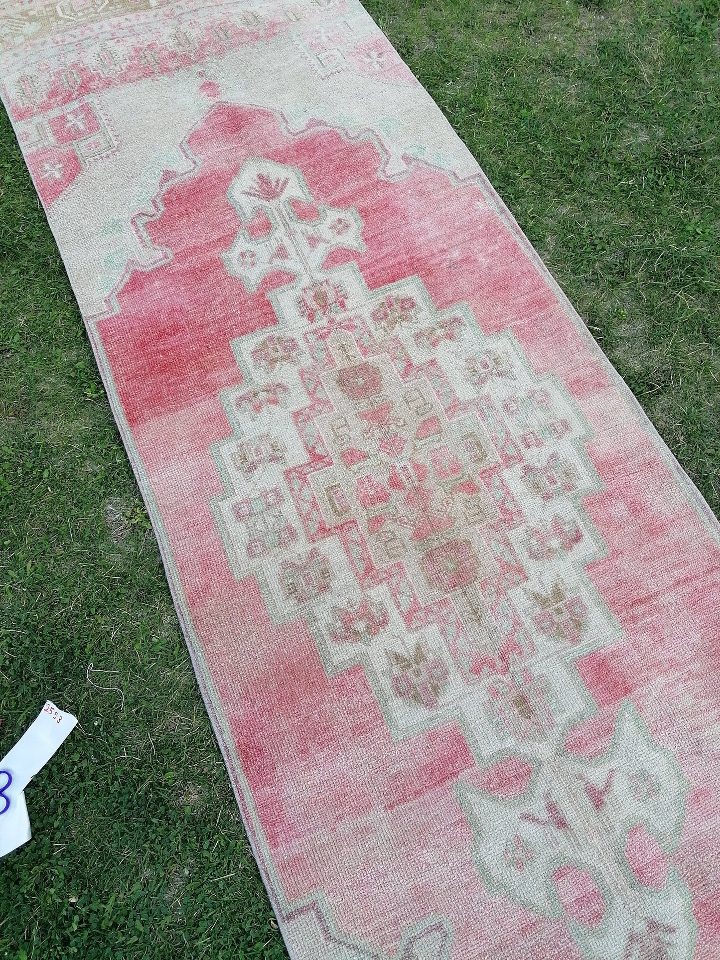 2'11x10'10 turkish runner wool rug, vintage runner rug, vintage oushak rug unique hand made rug kitchen rug bohemian rug